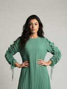 Full Sleeve Pleated Sundress JILBAYA