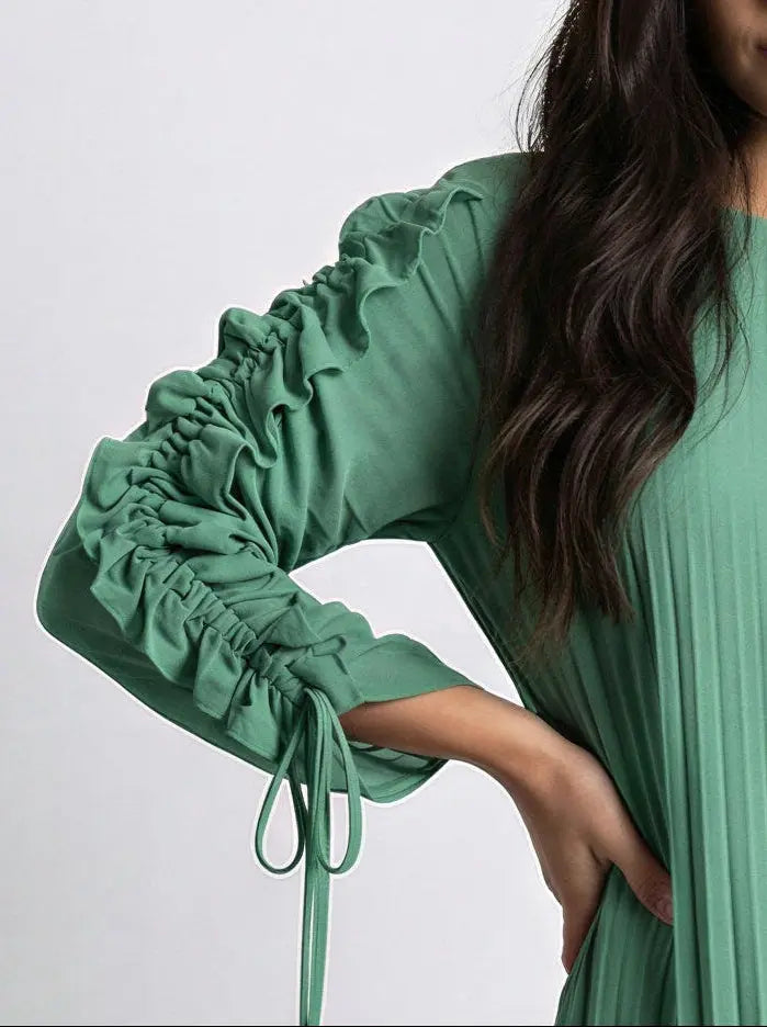 Full Sleeve Pleated Sundress JILBAYA