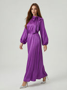 Bow Tie Neck Abaya – Puff Sleeve Ramadan Gown for Women JILBAYA