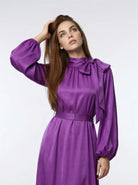 Bow Tie Neck Abaya – Puff Sleeve Ramadan Gown for Women JILBAYA