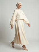 Elegant Lantern Sleeve Top & Skirt Set JILBAYA