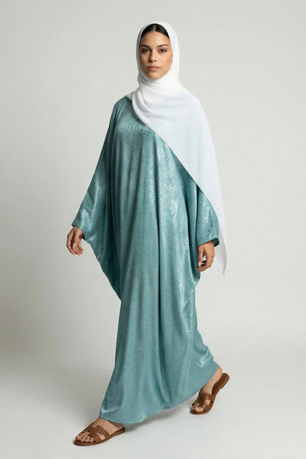 Shiny Modest Kaftan Dress with Tie Belt JILBAYA
