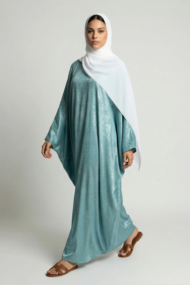 Shiny Modest Kaftan Dress with Tie Belt JILBAYA