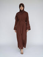 Silk Velvet Contrast Line Abaya JILBAYA