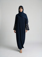 Abaya with Beaded Embroidered Cuffs JILBAYA