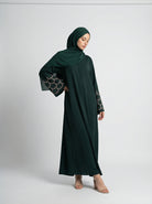 Abaya with Beaded Embroidered Cuffs JILBAYA