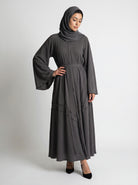 Tie-Waist Bell Sleeve Tiered Abaya JILBAYA