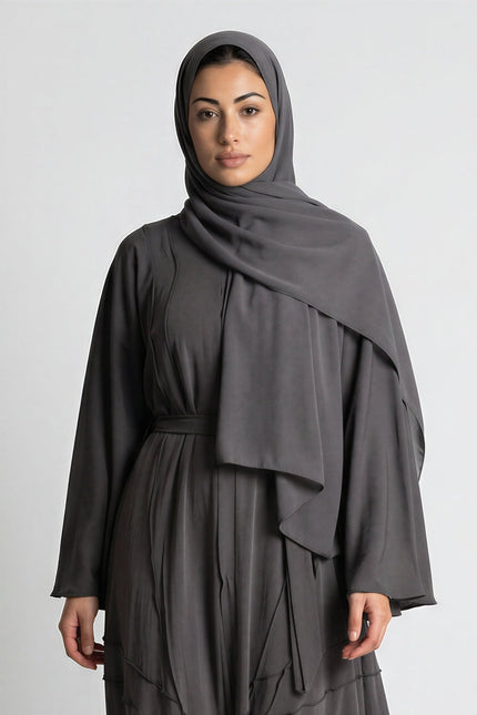 Tie-Waist Bell Sleeve Tiered Abaya JILBAYA