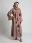 Tie-Waist Bell Sleeve Tiered Abaya JILBAYA