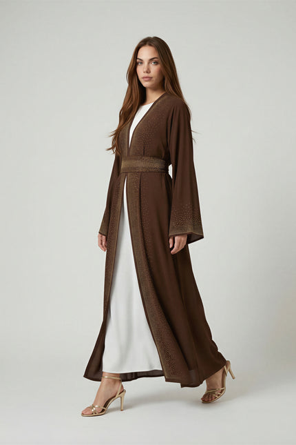 Luxe Embellished Open Abaya Set JILBAYA