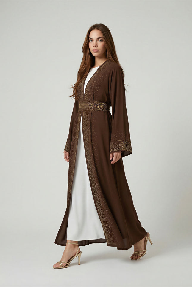 Luxe Embellished Open Abaya Set JILBAYA