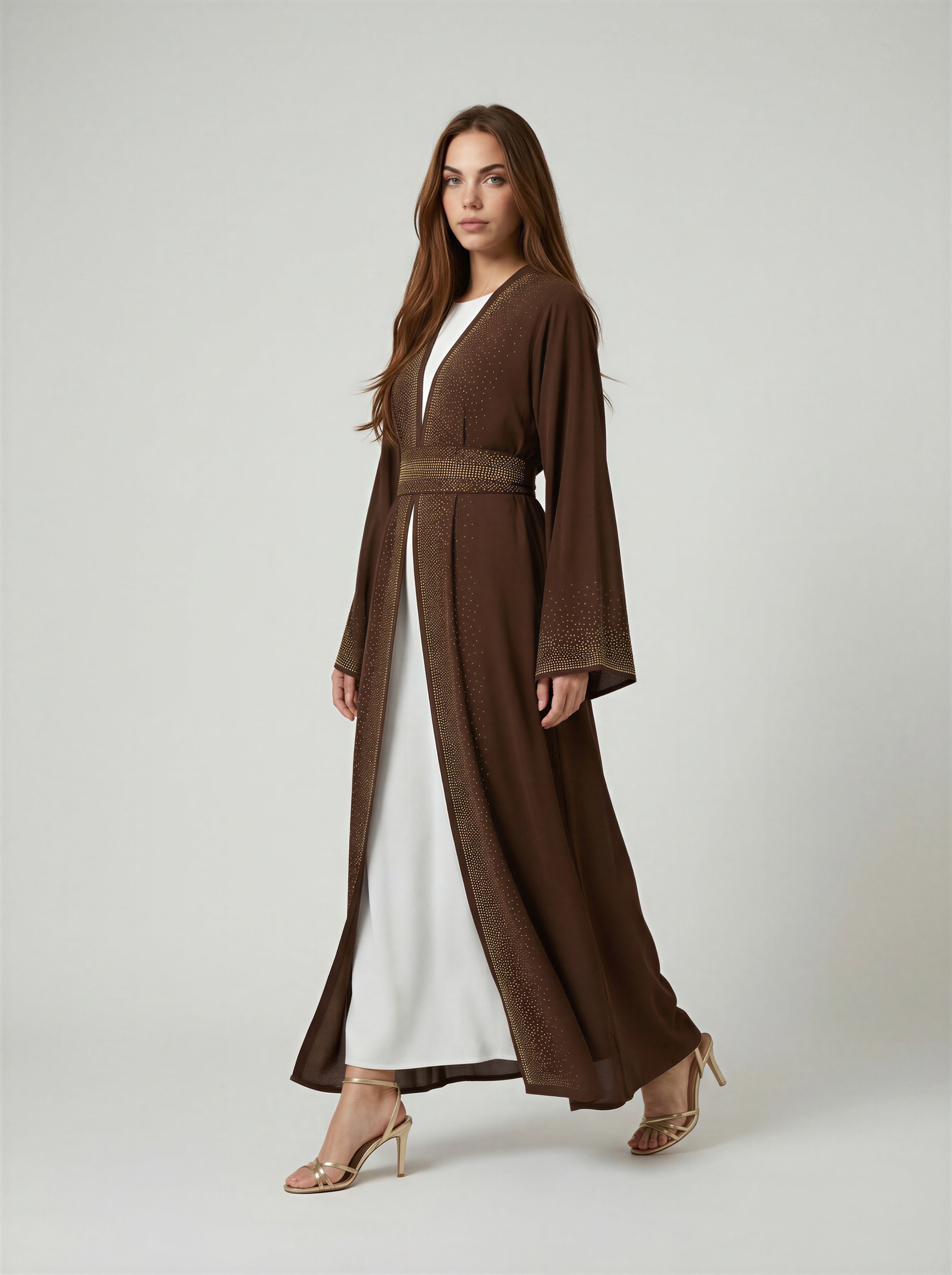 Luxe Embellished Open Abaya Set JILBAYA