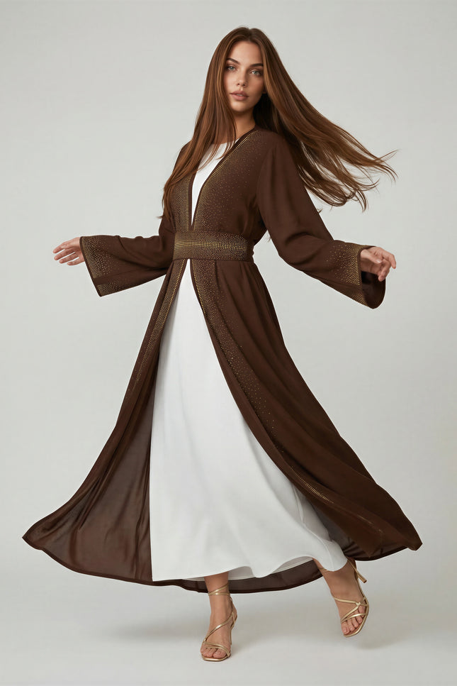 Luxe Embellished Open Abaya Set JILBAYA