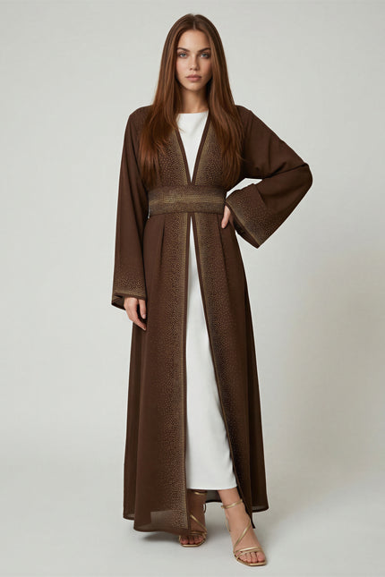Luxe Embellished Open Abaya Set JILBAYA