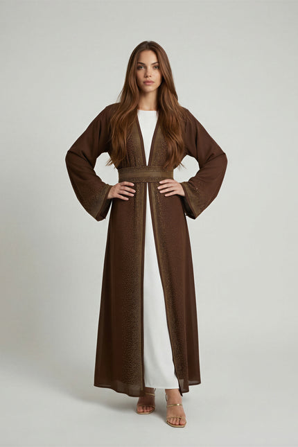 Luxe Embellished Open Abaya Set JILBAYA