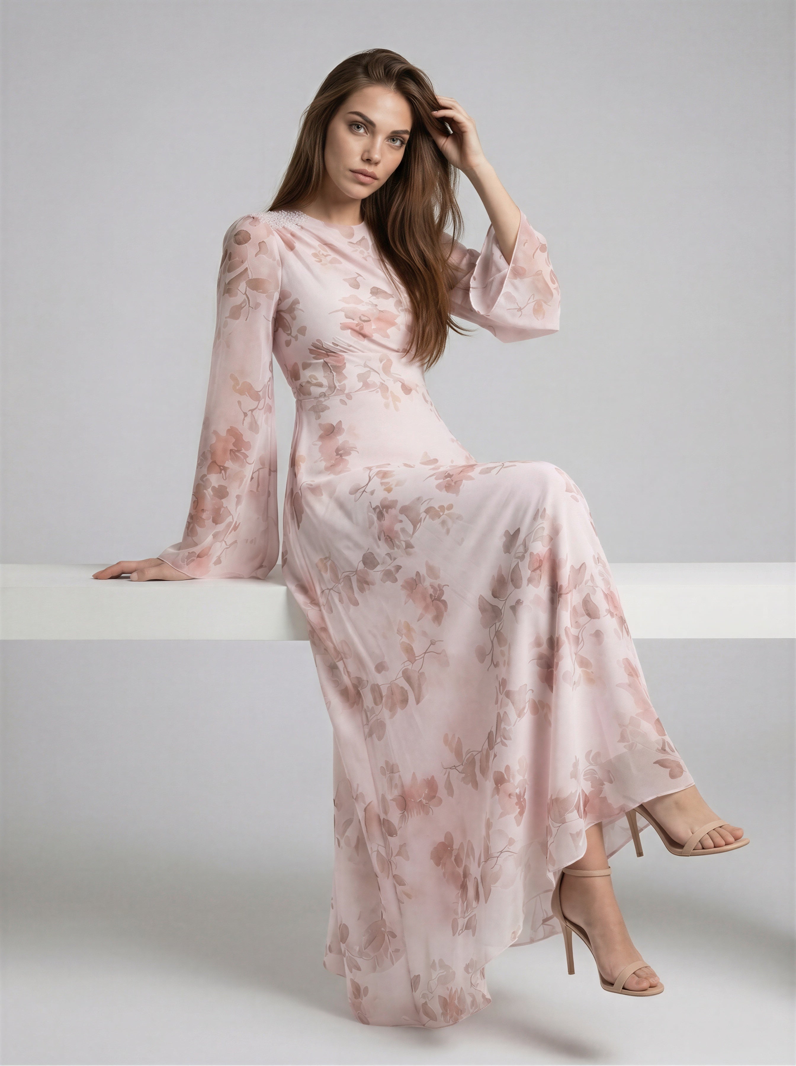Delicate Floral Maxi Dress JILBAYA