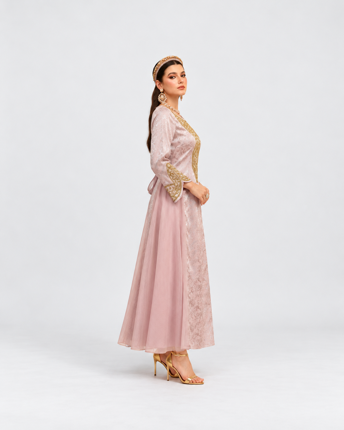 Hafsa Gold Embroidered Abaya JILBAYA