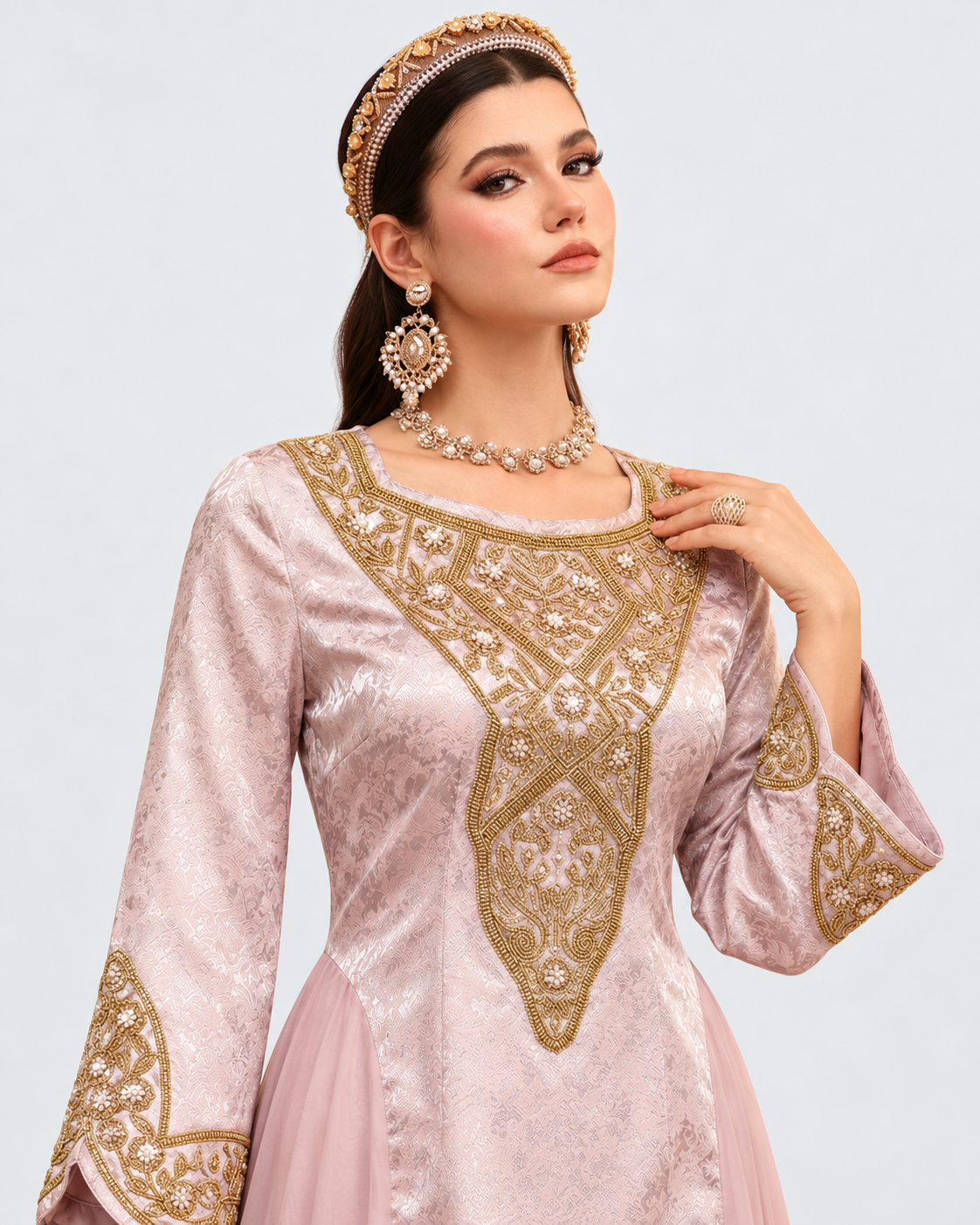 Hafsa Gold Embroidered Abaya JILBAYA