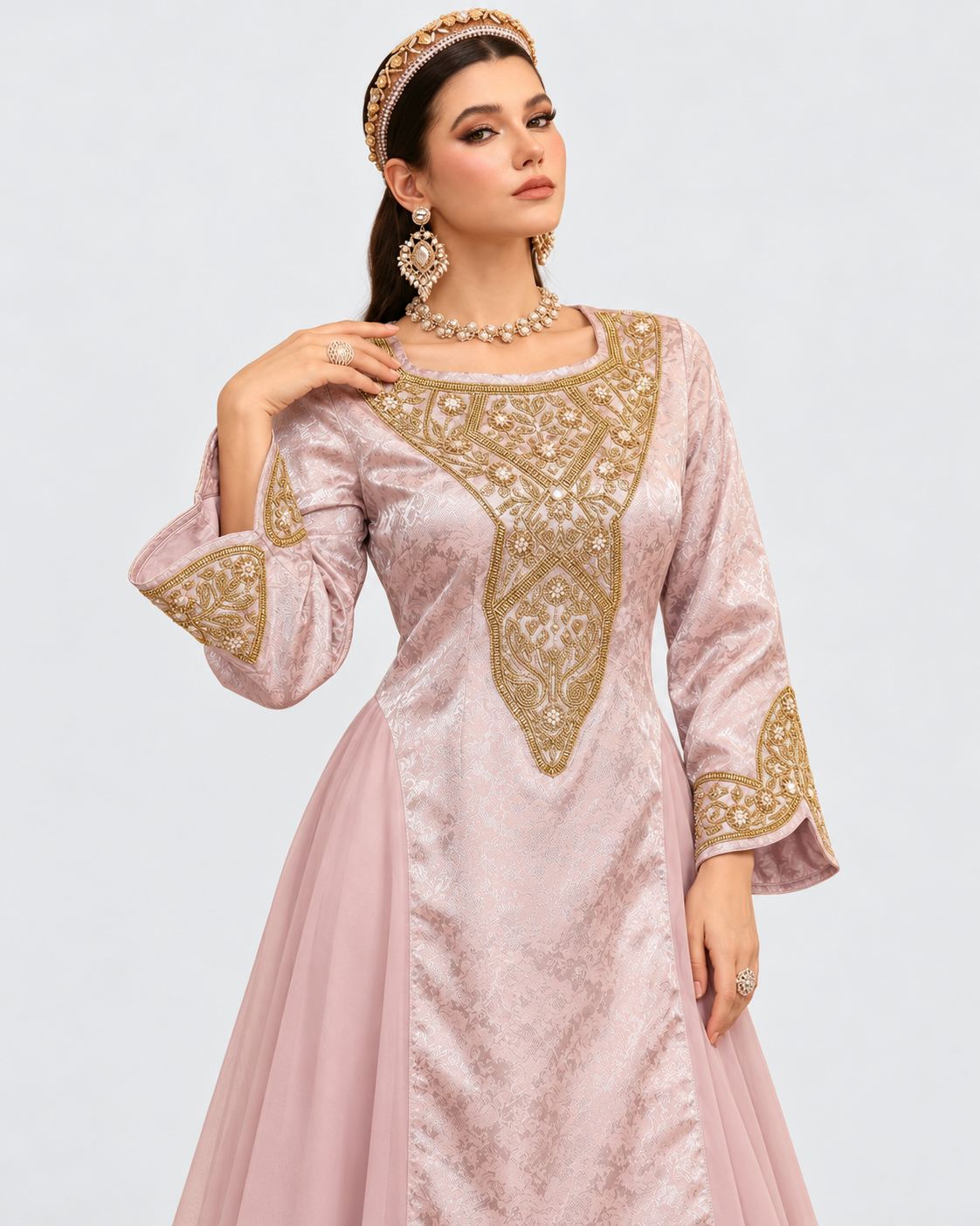 Hafsa Gold Embroidered Abaya JILBAYA