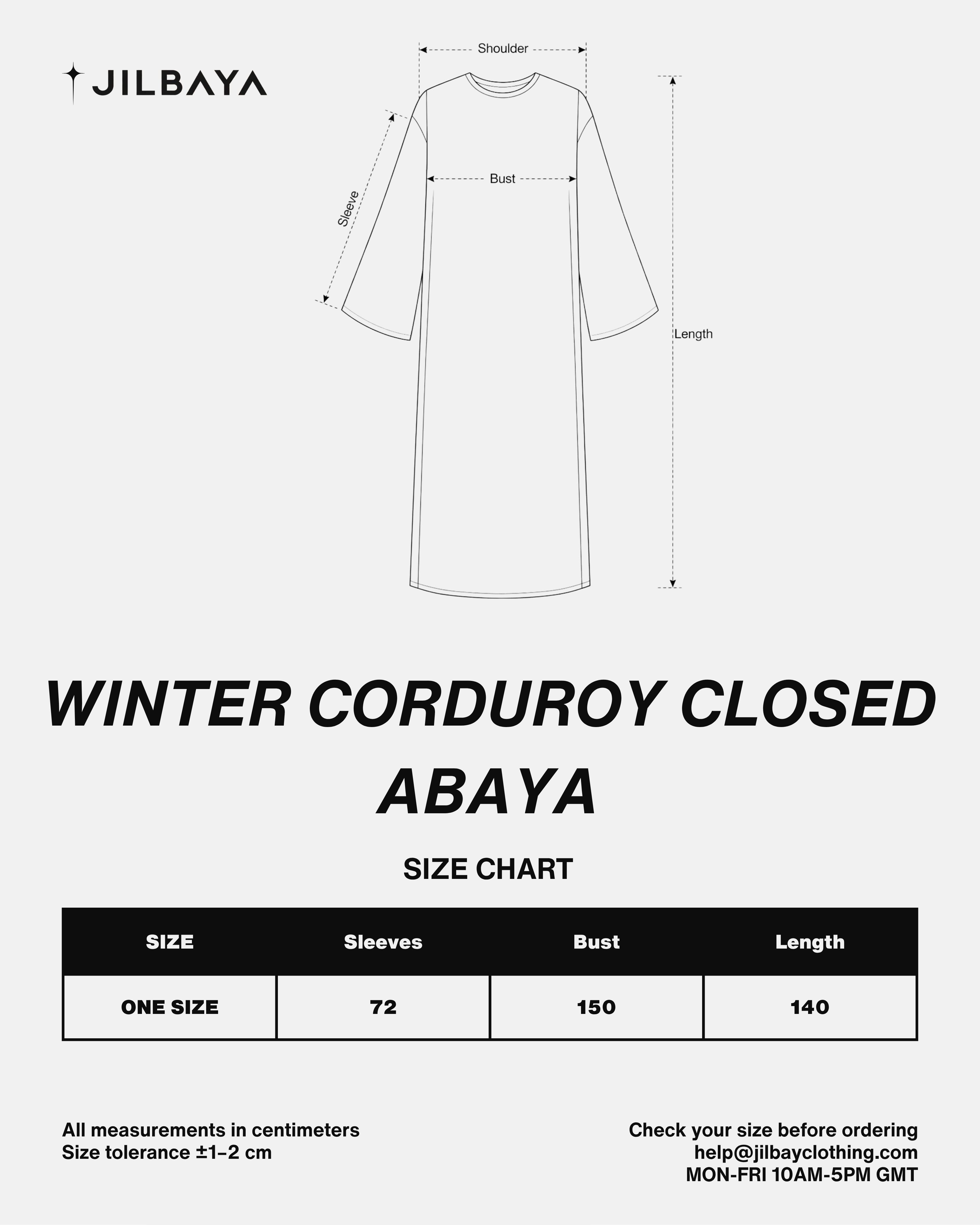 Winter Corduroy Closed Abaya JILBAYA