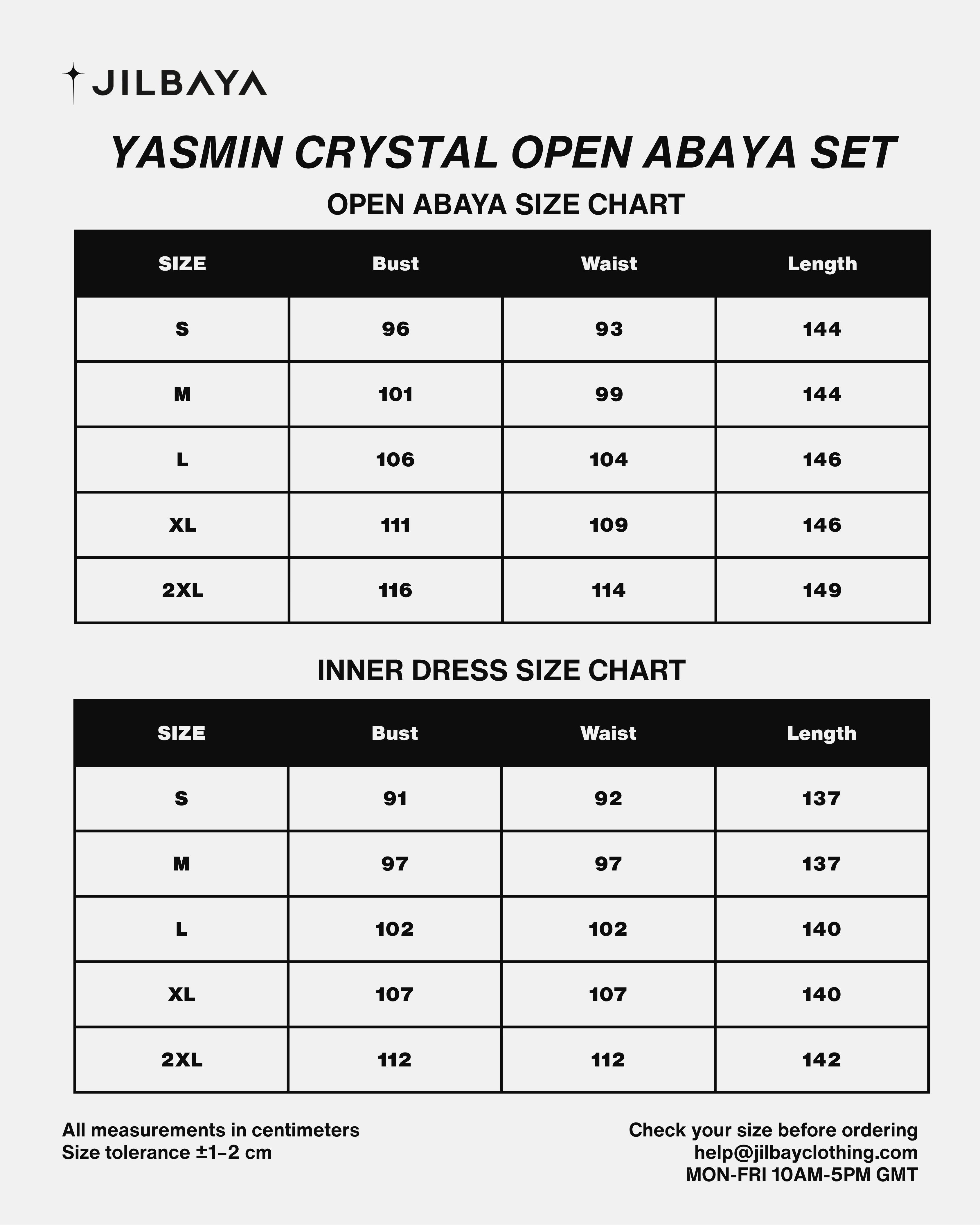 Yasmin Crystal Open Abaya Set JILBAYA
