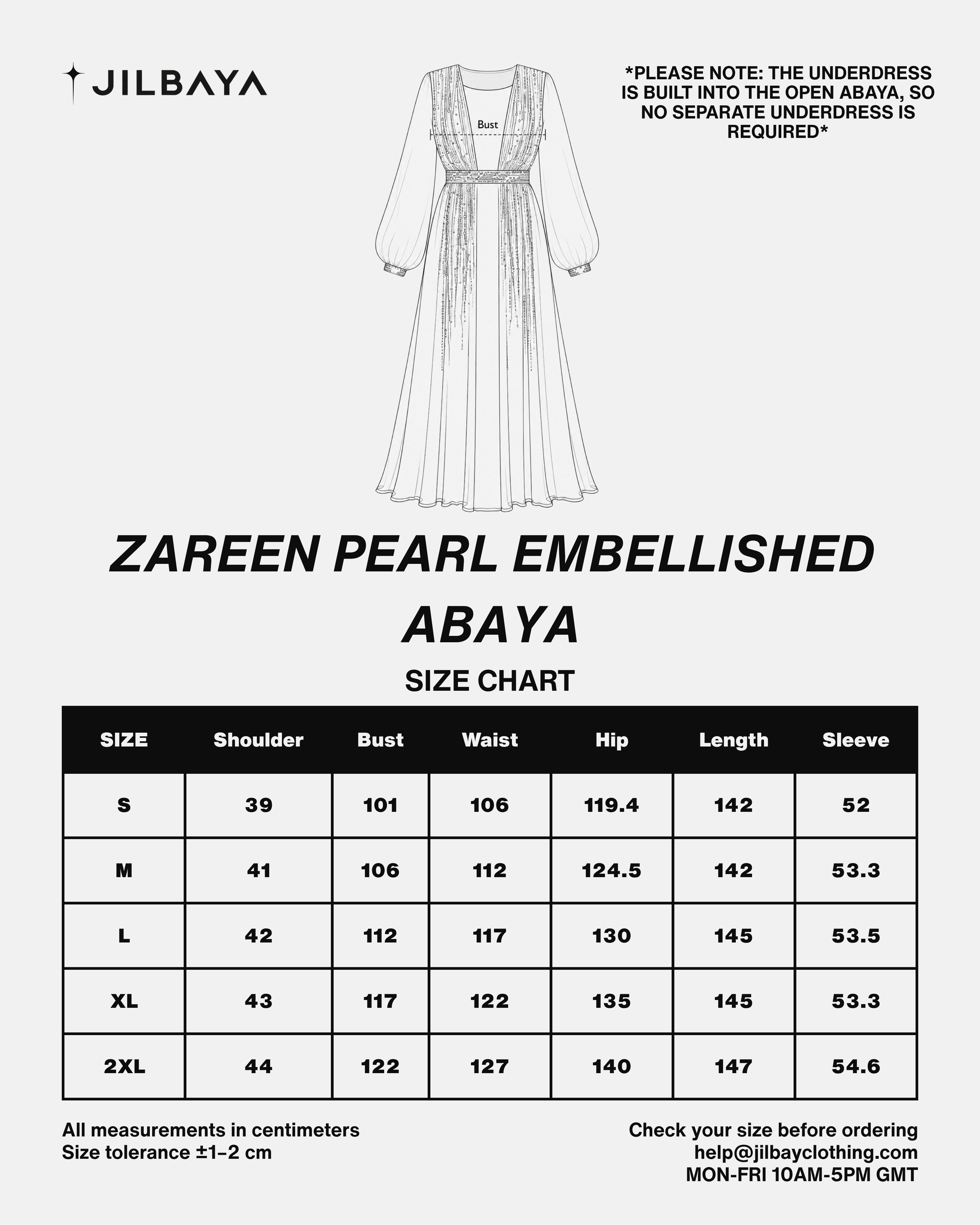Zareen Pearl Embellished Open Abaya Set JILBAYA