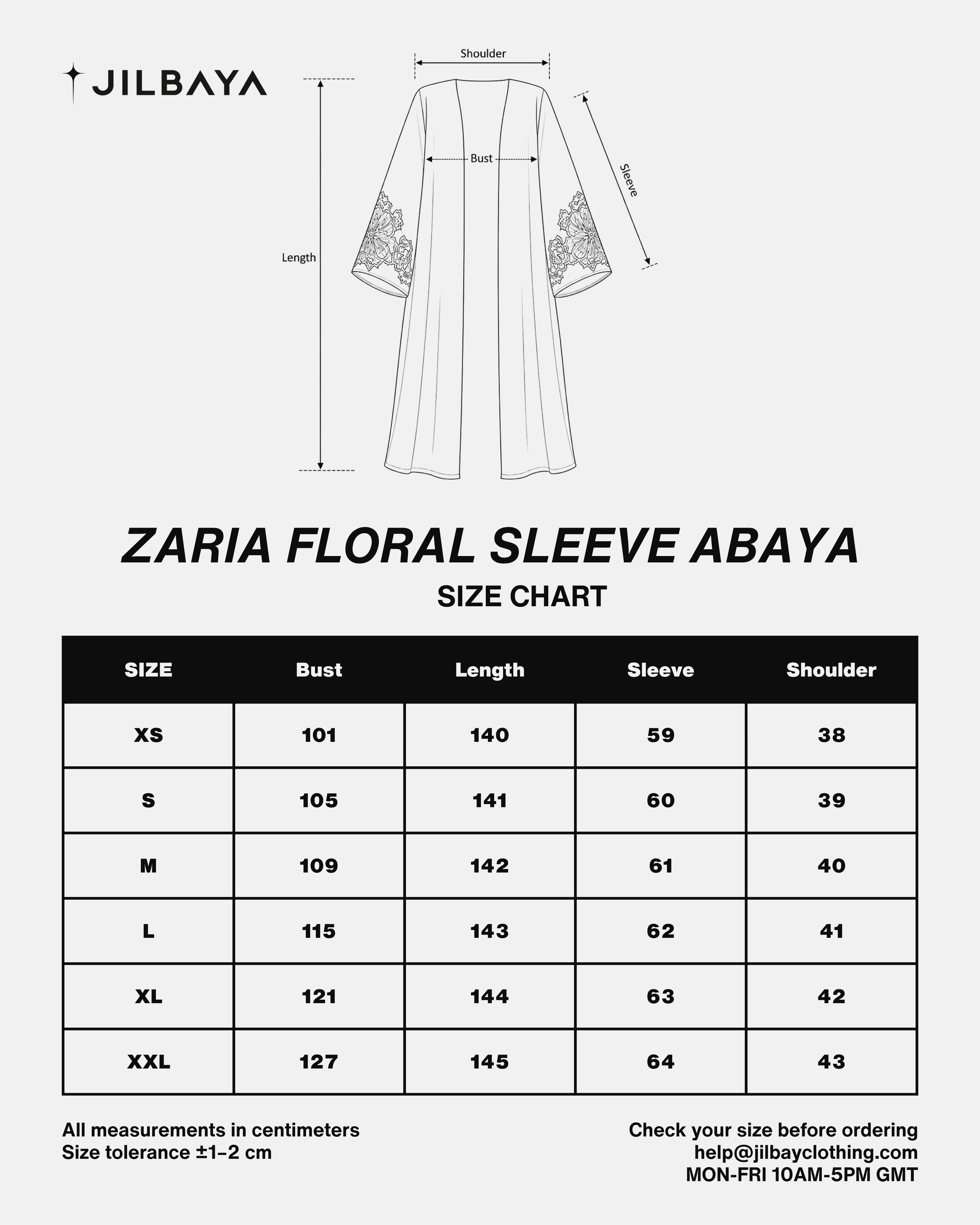 Zaria Floral Sleeve Abaya JILBAYA