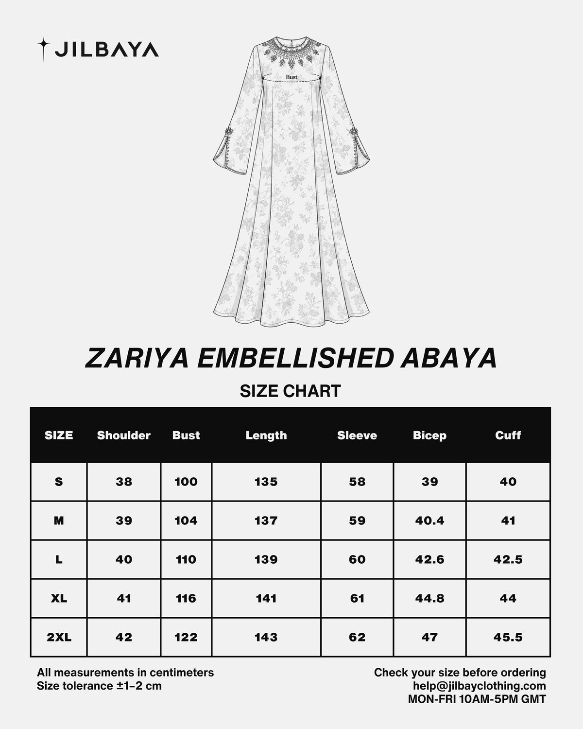 Zariya Embellished Jacquard Abaya JILBAYA