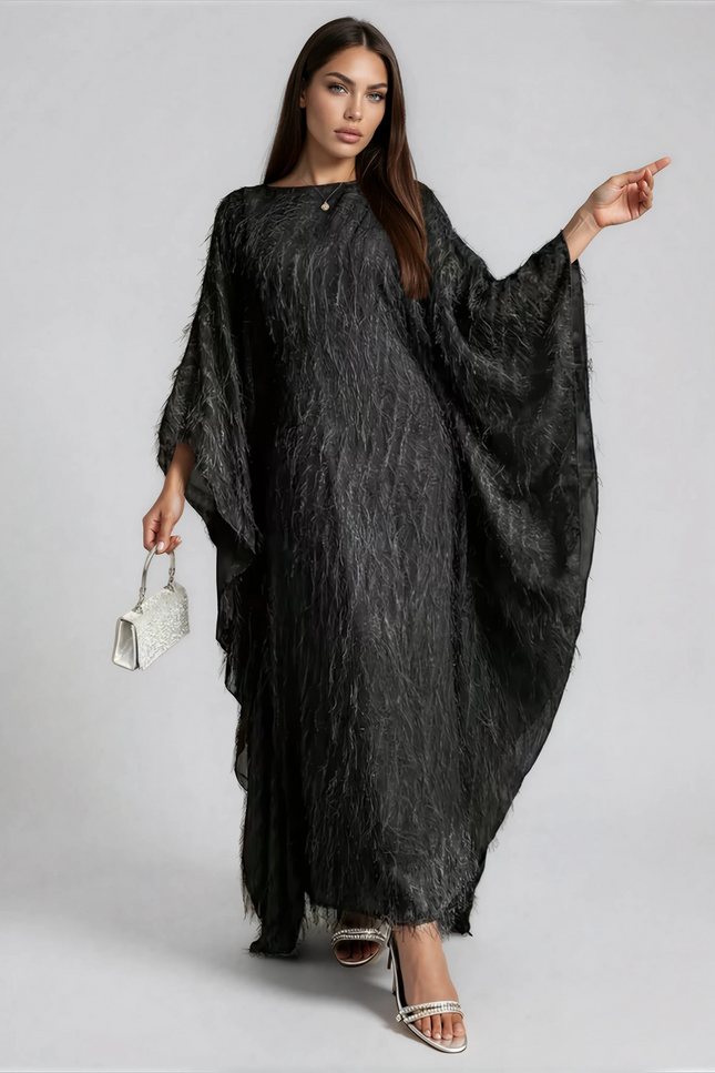 Feathered Texture Kaftan JILBAYA