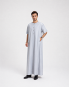 Light Grey Short Sleeve Emirati Thobe JILBAYA