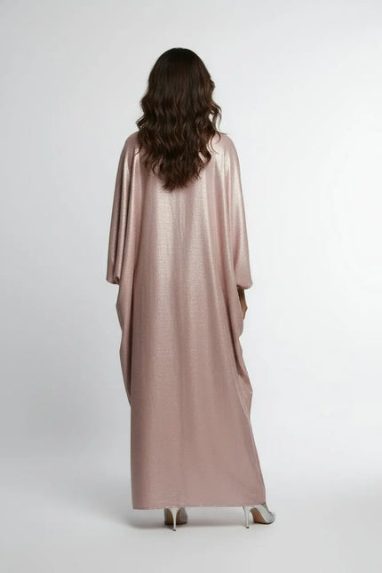 Shiny Modest Kaftan Dress with Tie Belt JILBAYA