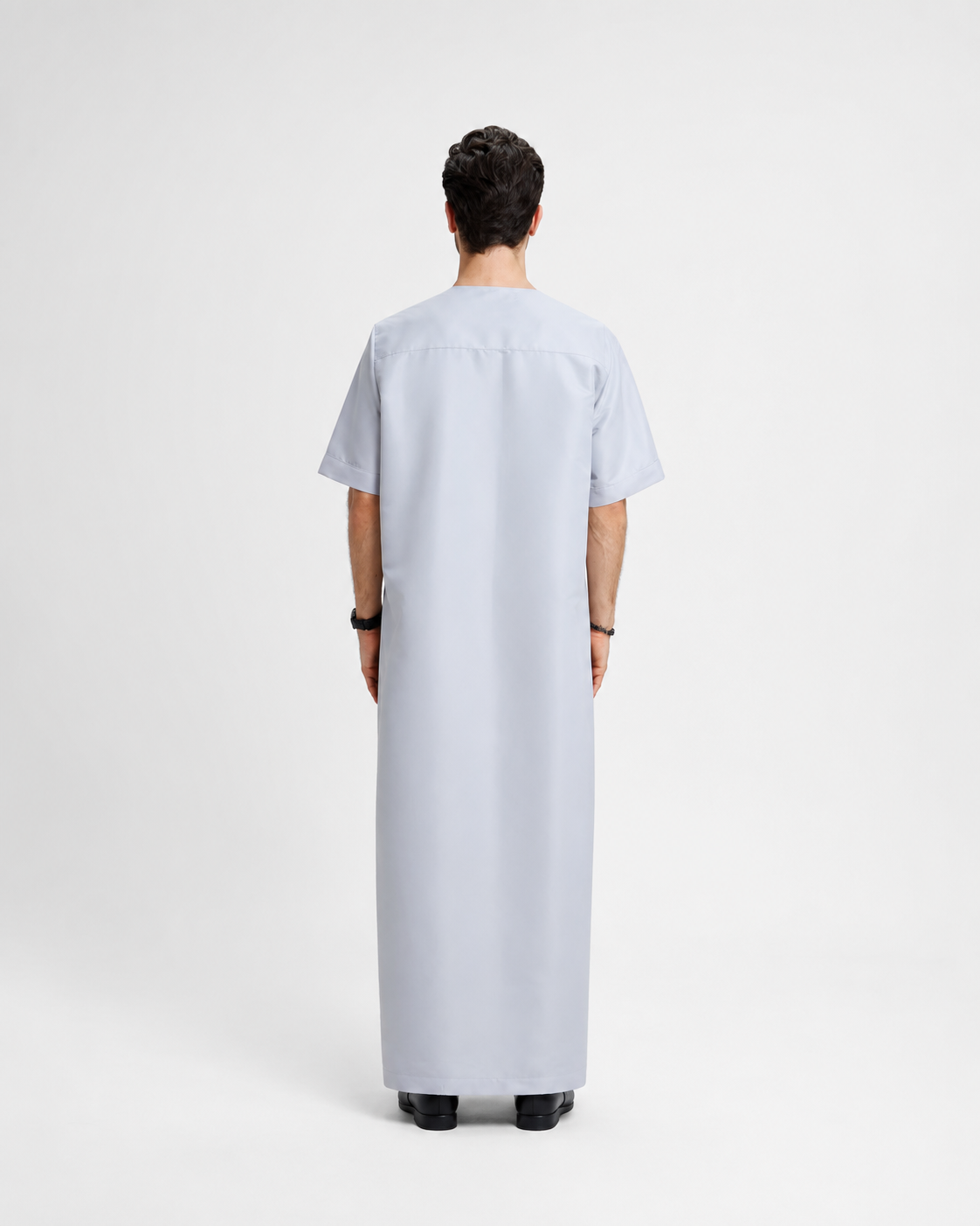 Light Grey Short Sleeve Emirati Thobe JILBAYA